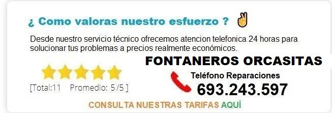 Fontanero Orcasitas precio